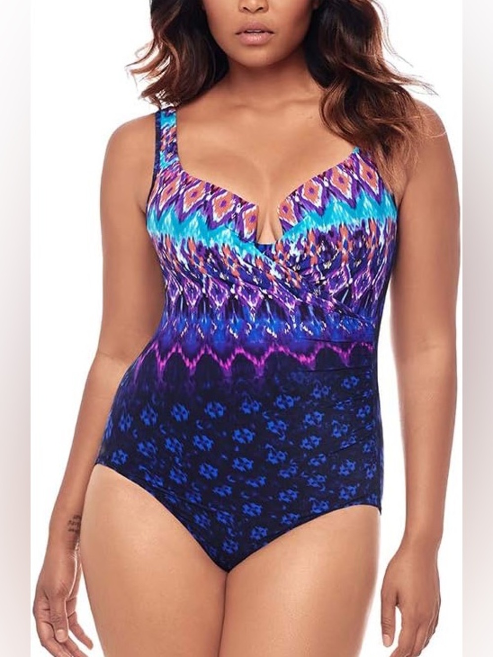 Miraclesuit Blue & Purple Printed One-Piece Swimsuit